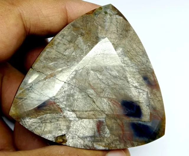 1810 Cts Natural Silver Shine Pyramid Sapphire Trillion Cut Loose Gemstone M11