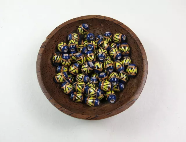 Porzellan Inka Keramikperlen 18x7mm Oval Loch 2mm Handarbeit basteln bunt