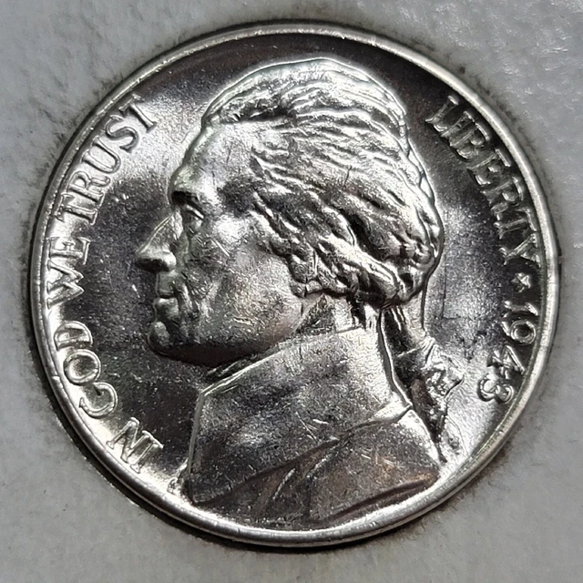 1943 D Denver Mint Silver Jefferson War Nickel