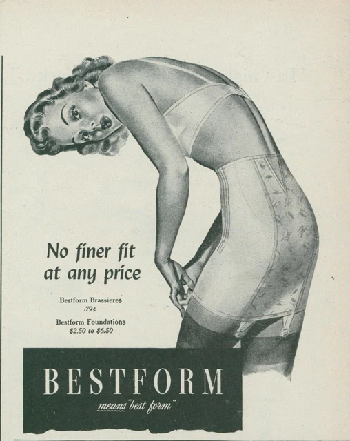 1944 Bestform Foundations Pin Up No Finer Fit At Any Price Vtg Print Ad L32