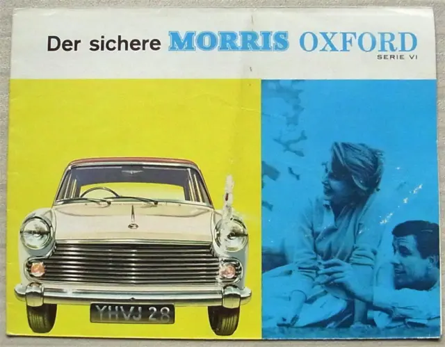 MORRIS OXFORD SERIES VI Swiss Market Car Sales Brochure c1962 #H&E 6192 GERMAN
