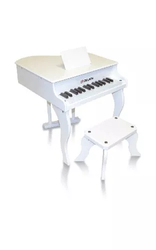 Delson 3005R - Pianoforte a coda per bambini, colore: bianco - NUOVO 3
