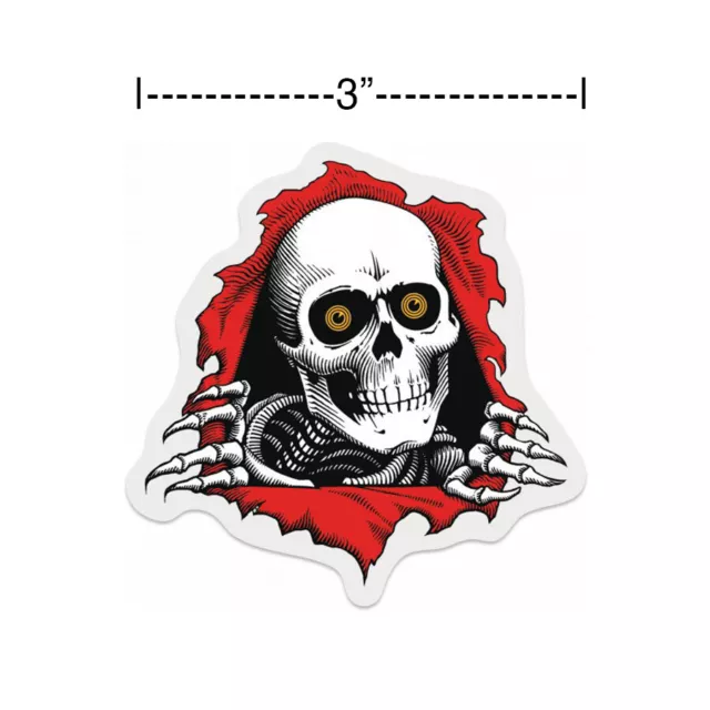 Powell Peralta Bones Brigade Ripper White Clear Skateboard Sticker Diecut 3" New