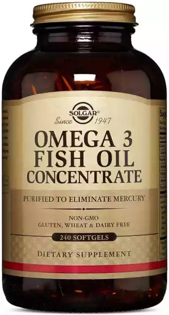 SOLGAR Omega-3 Fish Oil Concentrate (EPA, DHA) 1000mg 120 / 240 Softgels