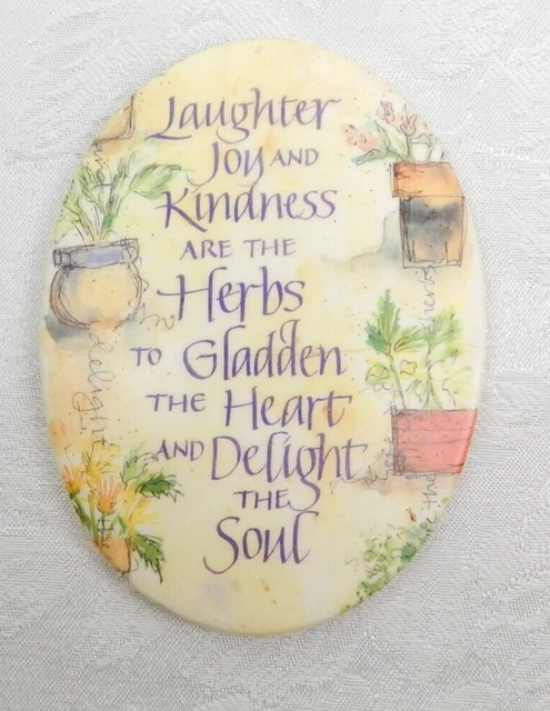 Bee Kay Creations Oval Cottage Plaque Laughter Joy Kindness are the Herbs 5.25"