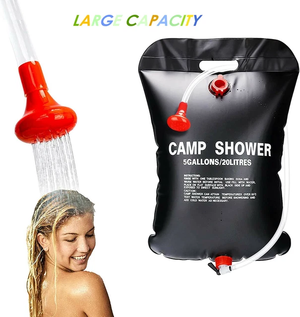 SOLAR SHOWER BAG 5 gallon/20L Solar Heated Camping Shower Bag Hot Water