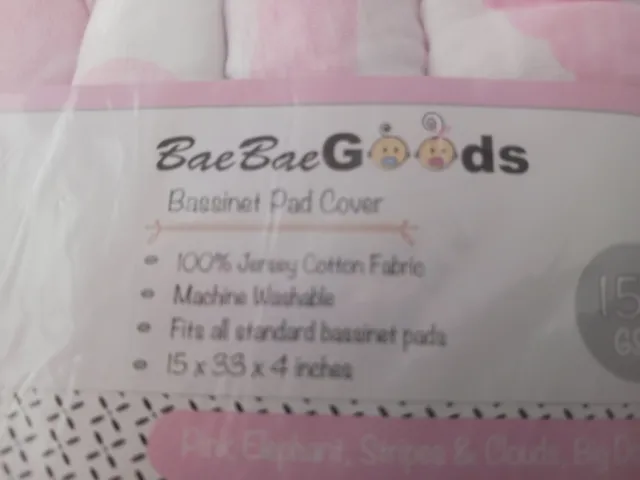 4 PACK BaeBae Goods Jersey Cotton Fitted Bassinet Pad Cover 15 x 33 x 4 inches L