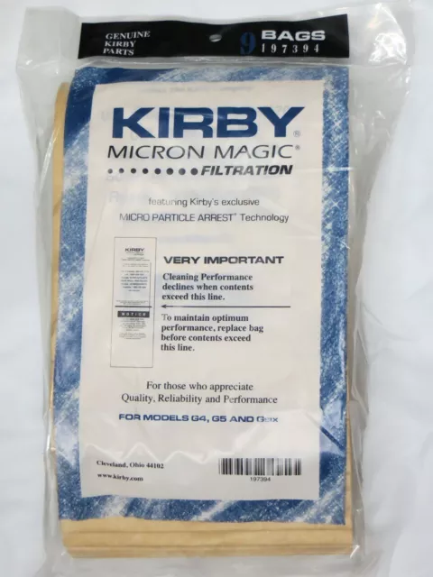 9 Genuine Kirby Micron Magic Vacuum Bags G6 G5 G4 2