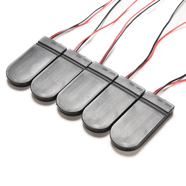 5X DIY CR2032 3V Button Coin Cell Battery Holder Case Box With OnOff
