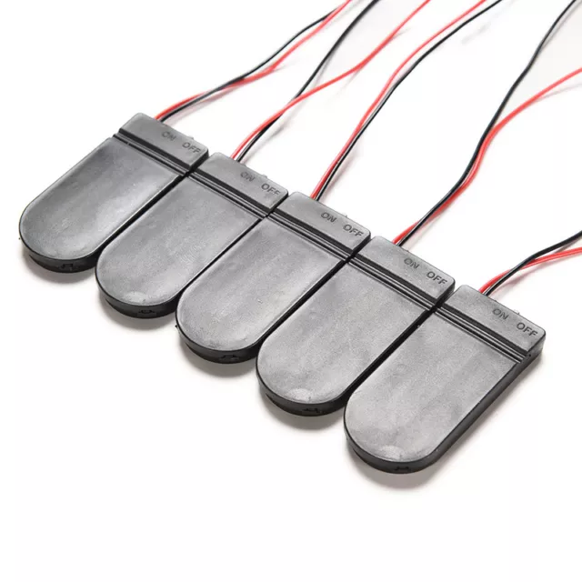 5x custodia supporto batteria cella moneta bottone fai da te CR2032 3 V con interruttore on-off*H7