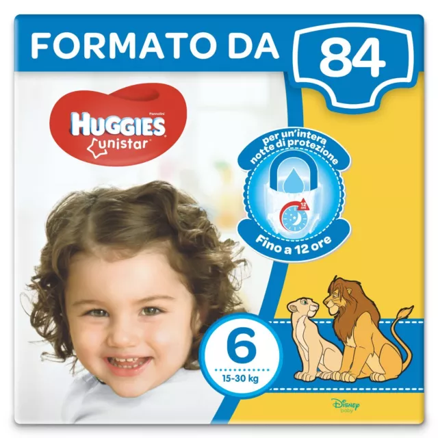 Huggies Unistar Pannolini, Taglia 6 (15-30 kg), Confezione da 84 Pannolini