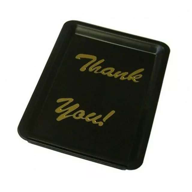 3 x Black Plastic Thank You Tip Tray Bill Presenter Waiter Bar Pub Catering