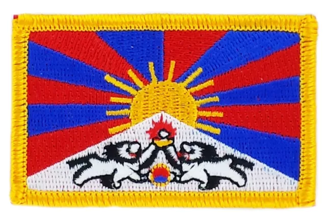 Toppe Toppa PATCH TIBET FREE DAILA LAMA Bandiera banderina ricamata termoadesivo