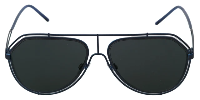Dolce & Gabbana Blue Metal DG2176 Gray Lenses Pilot Aviator Sunglasses