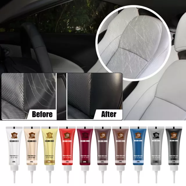 Reparación de cuero Gel Relleno Crema Restauración Asiento de Automóvil Sofá Rasguños Agujero —