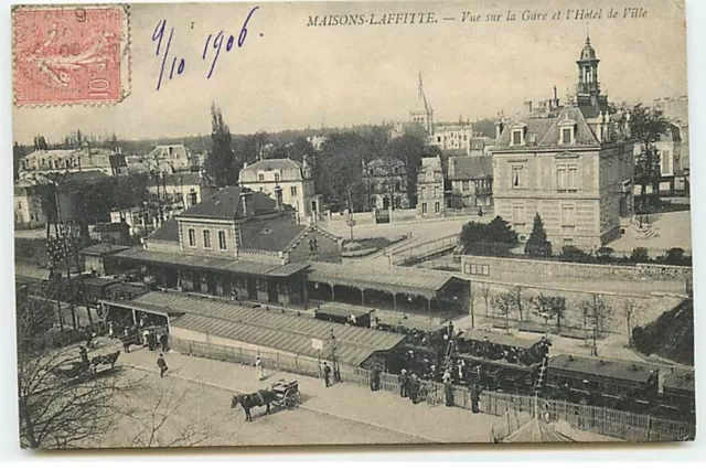 MAISONS-LAFFITTE - view of the train station and the town hall - train station - 23863