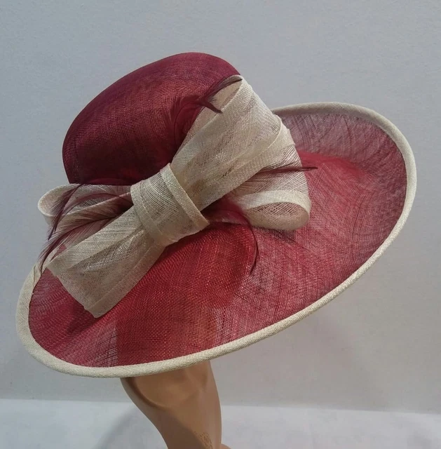 Chapeau De Cérémonie Femme CHERI BIBI Beige écru Avec Plume - Taille M
