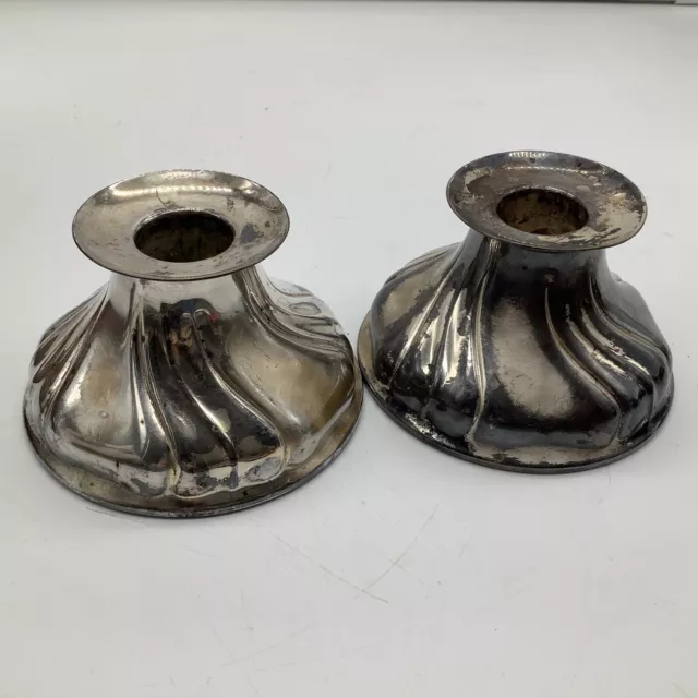 Vintage Ikora Germany Silverplate CandleSticks Pair Candle Sticks Swirl WMF