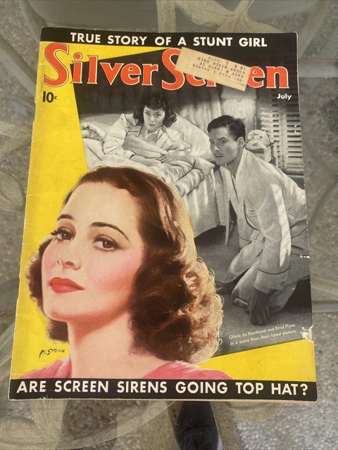 1938 Silver Screen Magazine July Olivia De Havilland Errol Flynn Charles Boyer