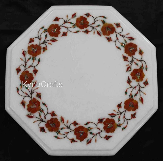 PETITE TABLE OCTOGONALE CHARLES X EN ACAJOU ET MARBRE BLANC