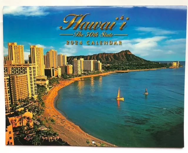 2024 WALL CALENDAR Waikiki Hawaiian Sunsets Oahu Hawaii Gift Island