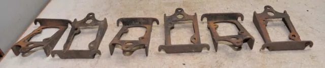 6 vintage cast iron brackets collectible hardware holder tool shelf parts lot