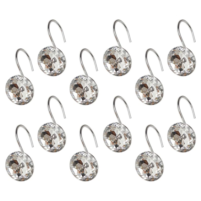 Gancio bagno gancio per appendiabiti diamante tenda doccia clip argento metallo