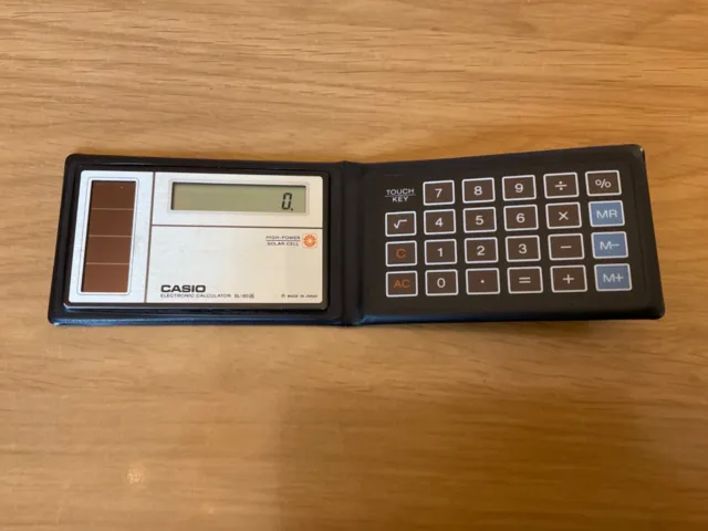 Vintage Casio SL-80 A Solar Folding Electronic Calculator Working from Japan