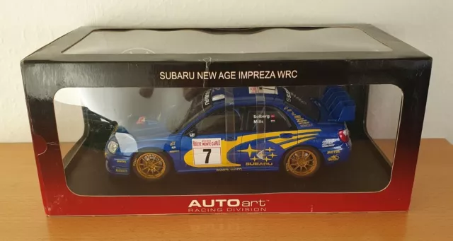 1:18 AUTOART Subaru Impreza WRC New Age 2003 Monte Carlo #7 Solberg Mills 80391