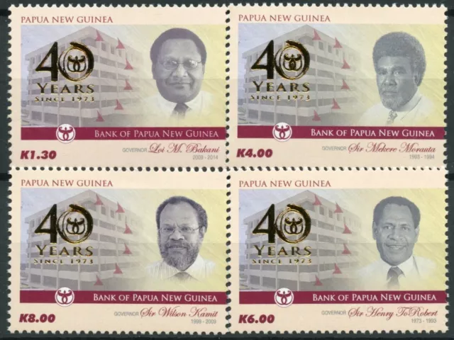 Papua New Guinea 2015 MNH 40 Years Bank of Papua New Guinea 4v Set Governors