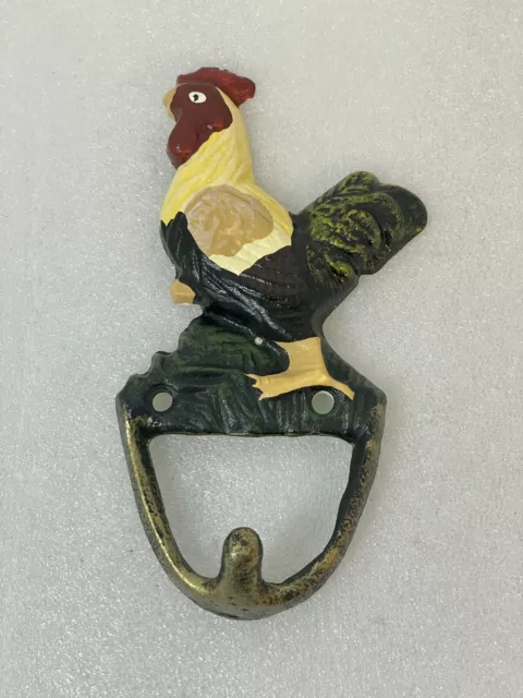 Farmhouse Cast Iron Hook Rooster Hanger Towel Keys ￼chicken Country Decor 6”new