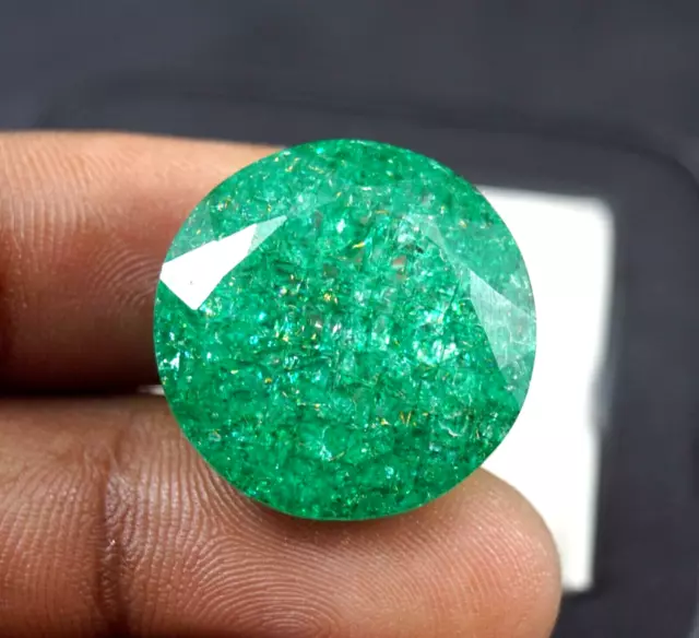 Natural Colombian Emerald Round Cut 120 Ct Certified Green Loose Gemstone