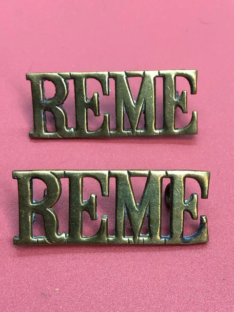 Reme Letters ORIGINAL WW2 BRITISH Army REME Electrical Mechanical Engineers Shoulder ...