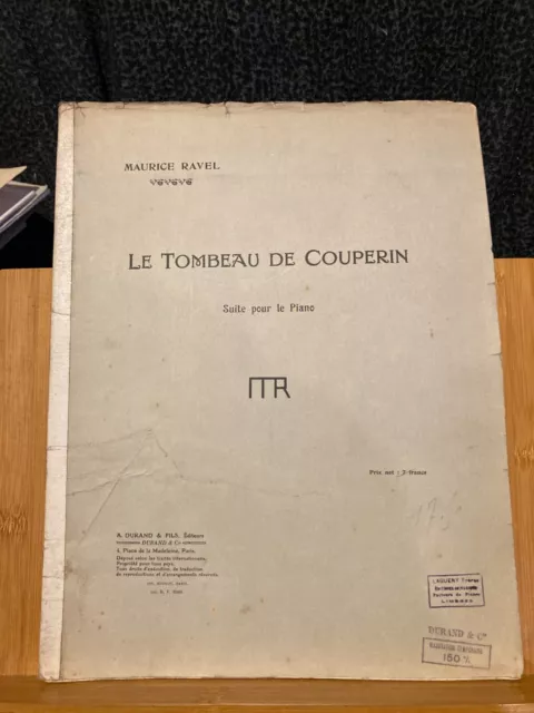 Maurice Ravel Le Tombeau de Couperin partition piano éditions Durand