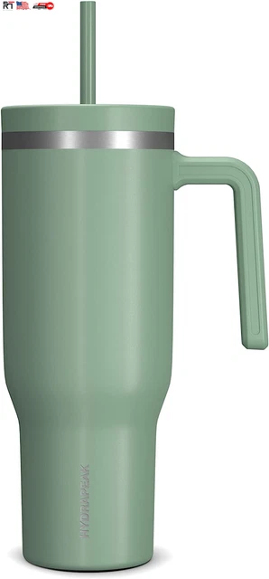 Travel Mug Tumbler with Handle Straw Lid 40 Oz Stainless Steel Hot and Cold