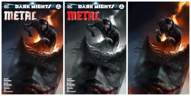 DARK NIGHTS: METAL #5 Francesco Mattina Trade Dress, B&W and Virgin Variant Set