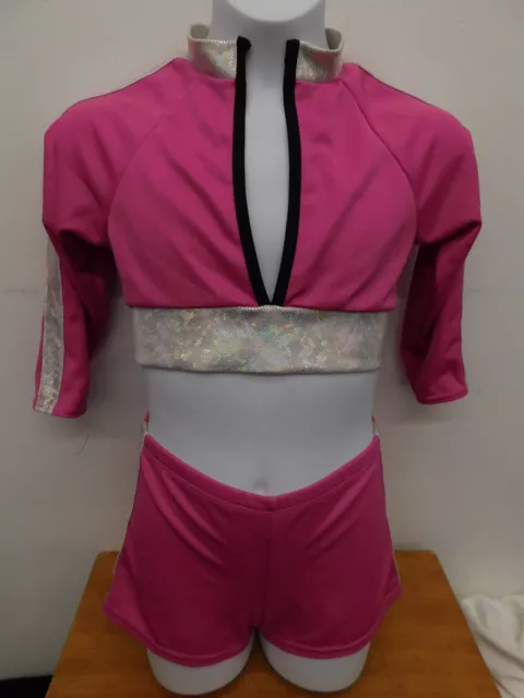 Dance  Costume Curtain Call E4308 Hot Pink Intermediate Child Jazz Tap Lycra Bat