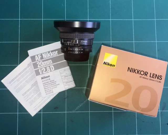 nikon af nikkor 20mm f/2.8 d + scatola originale+paraluce