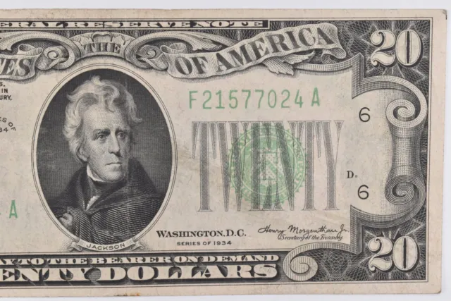 CRISP - 1934 $20 Federal Reserve Note FRN Crisp Vintage *679