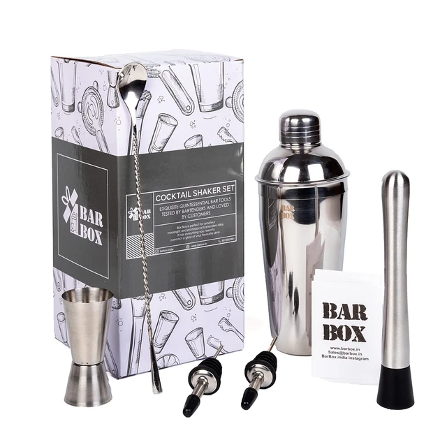 7 Pièces Cocktail Shaker Set Alimentaire Acier Inoxydable Barman Kit Barre Set