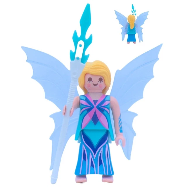 Figurine Playmobil Fée Avec Ailes Jaunes + Papillon - Collection Fairies - Neuf
