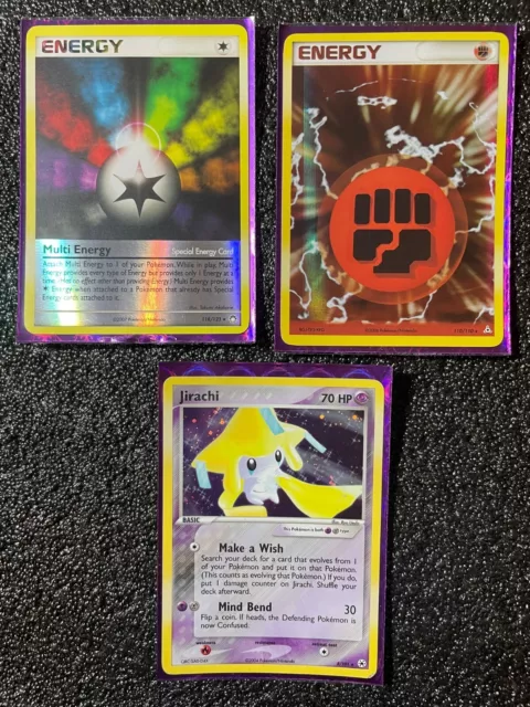 Lot of 3: Multi Energy 118/123, Fighting Energy 110/110, Jirachi 8/101 HOLO NM