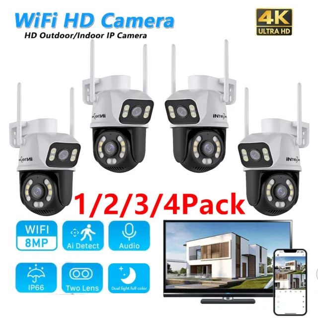 4K 8MP WIFI Outdoor Home Security Camera System Wireless Dual-Lens 5X Zoom PTZ