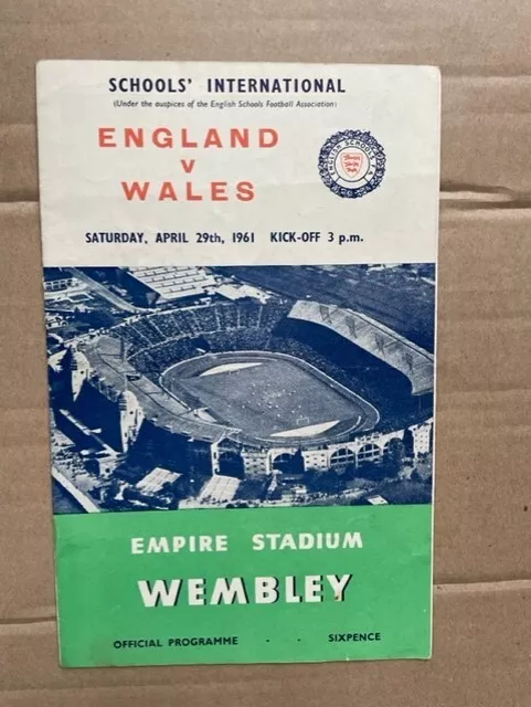 England V Wales Schools International 1961