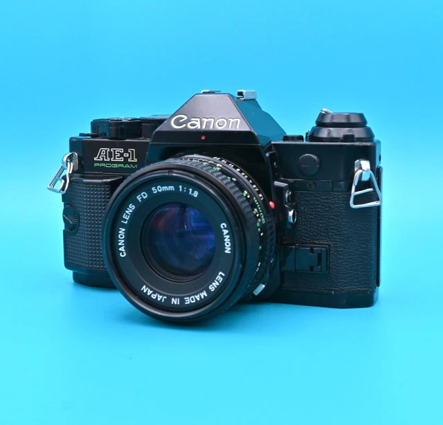 CANON AE-1 PROGRAM SLR Film Camera Black NEW FD 50mm f/1.4 Lens