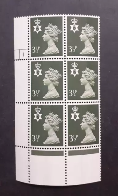 Machin Northern Ireland NI 16 3.5p Cylinder Block U/M 1 Dot (Centre Band)