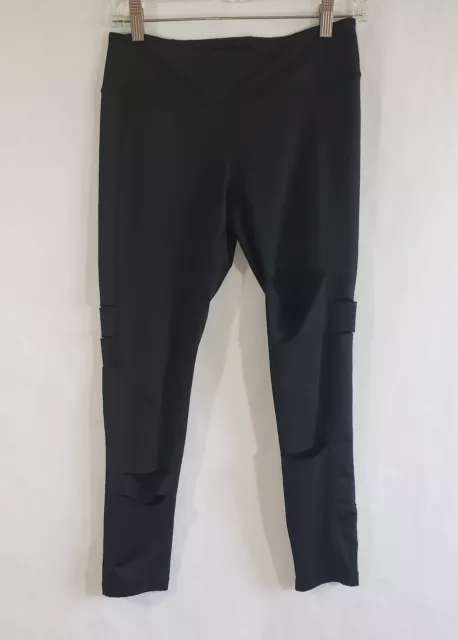 Zella Women Black High Waist Cropped Cutout Long Leggings Workout Size Medium M