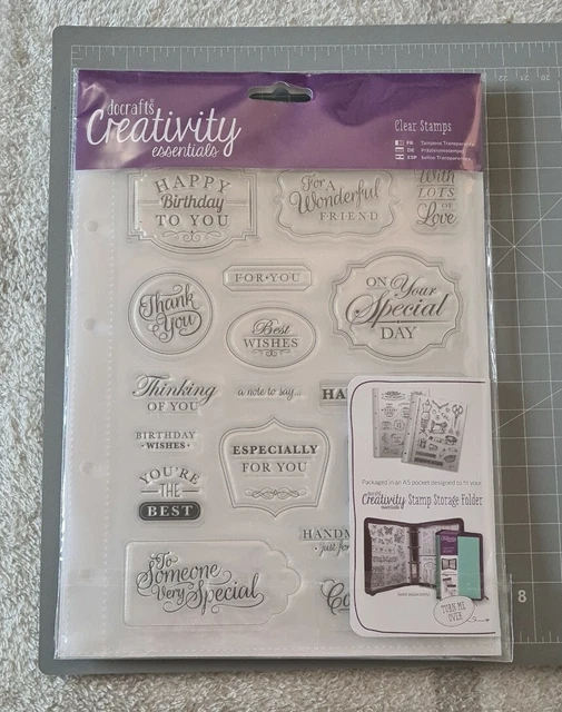 Docrafts Creativity Essentials klares Klebestempel-Set besondere Anlässe