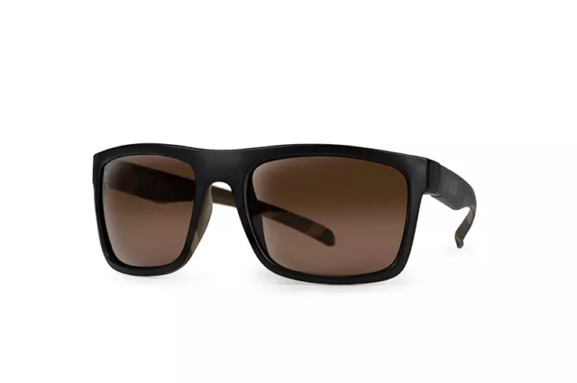 Fox Avius Sonnenbrille schwarz/camo & braune Gläser Karpfen & grobes Angeln
