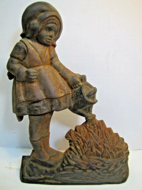 MARY QUITE CONTRARY Old Cast Iron Door Stop figural doorstop decorative art